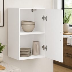 White Wall-Mounted Kitchen Cabinet for Essentials