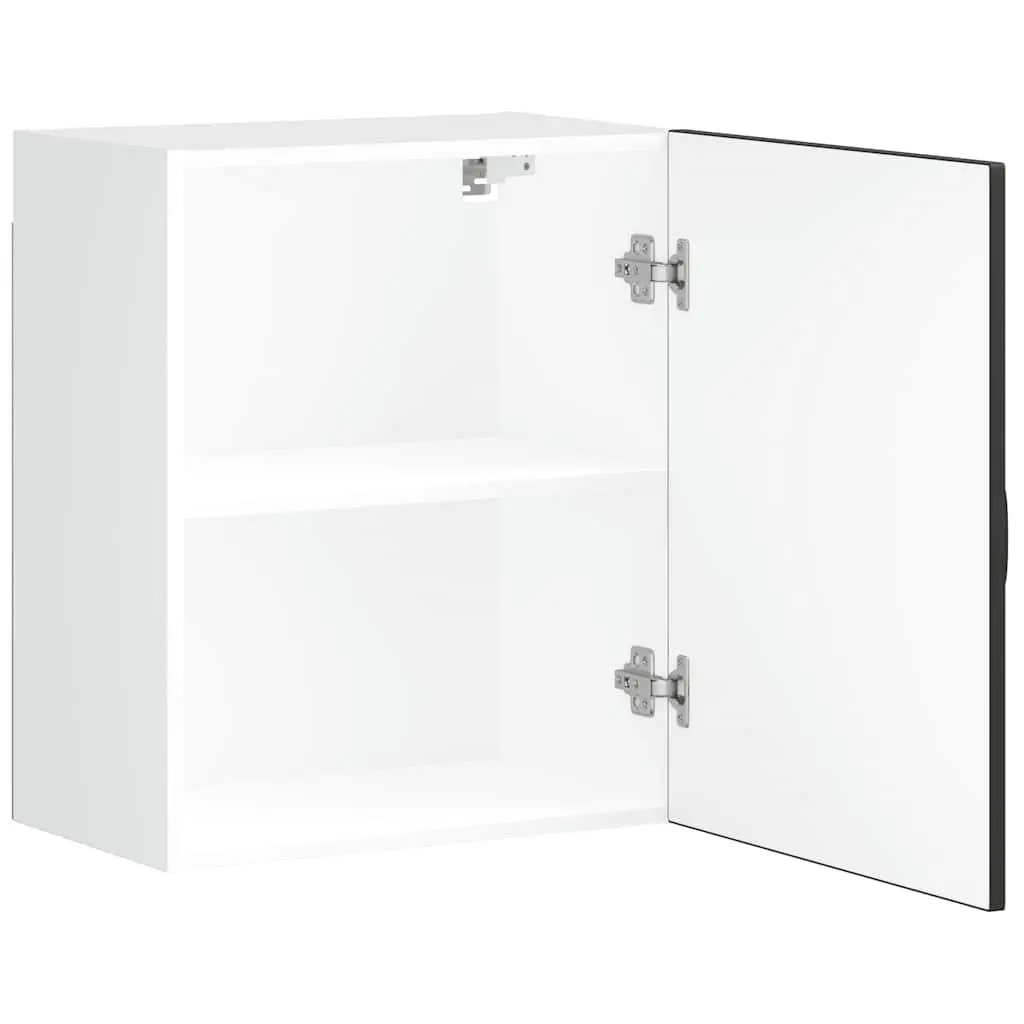 Kitchen Cabinet Black Engineered Wood Wall-mounted Glass Door Storage Organiser