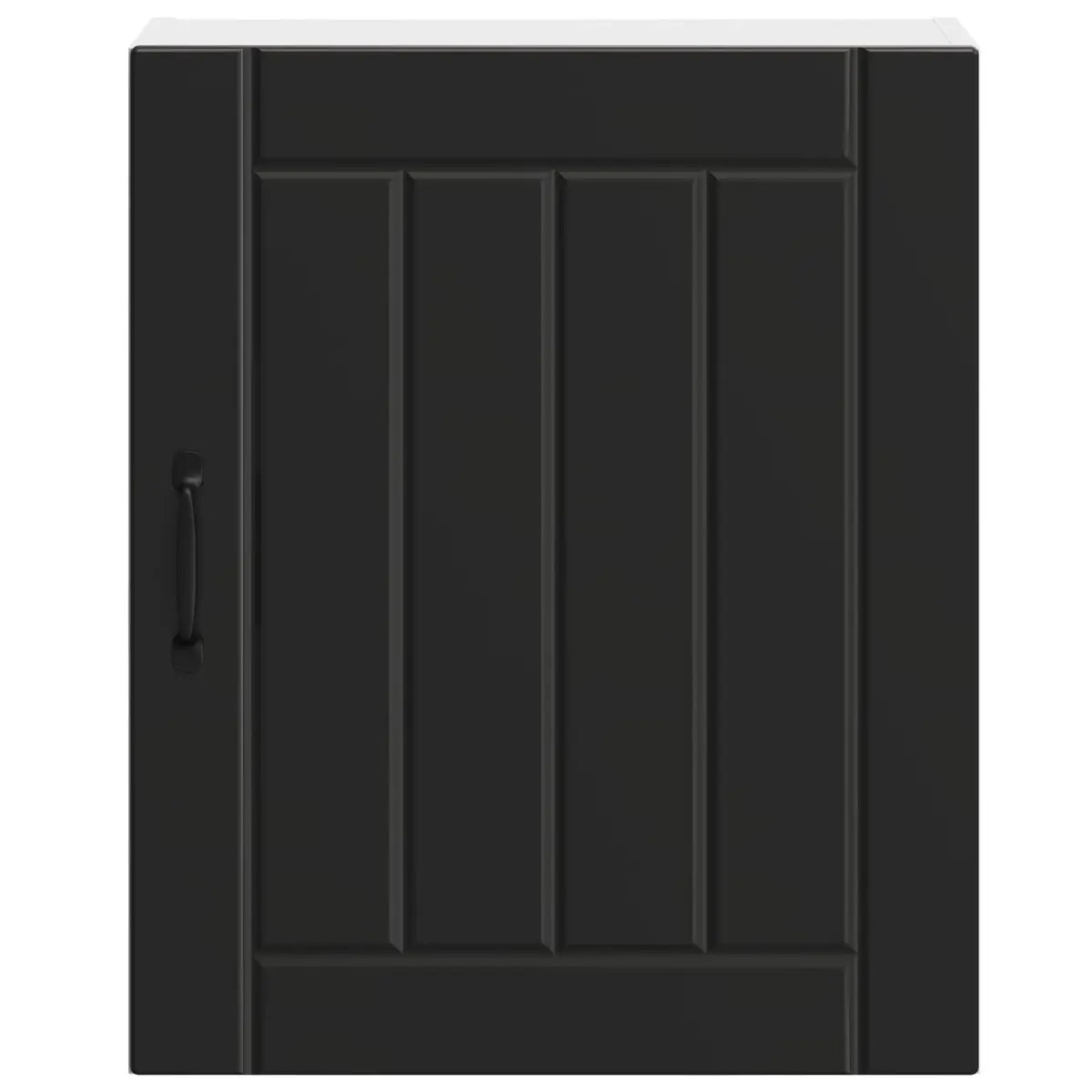 Kitchen Cabinet Black Engineered Wood Wall-mounted Glass Door Storage Organiser