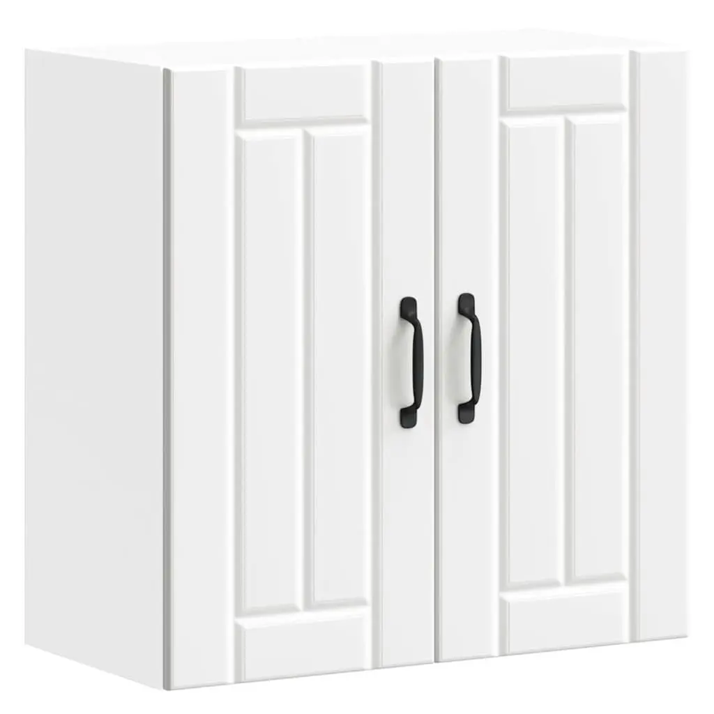 Kitchen Cabinet White Engineered Wood Wall-Mounted Storage Glass Door