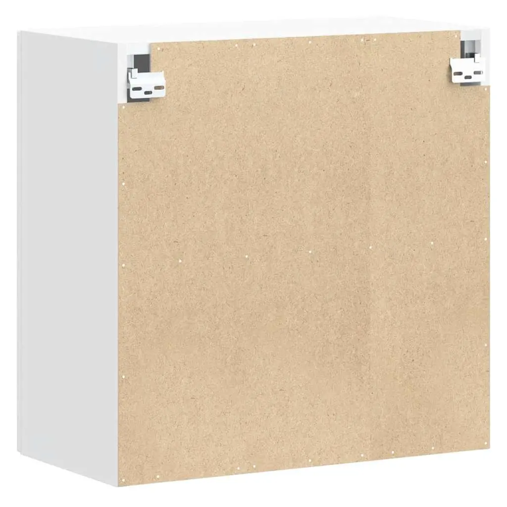 Kitchen Cabinet White Engineered Wood Wall-Mounted Storage Glass Door