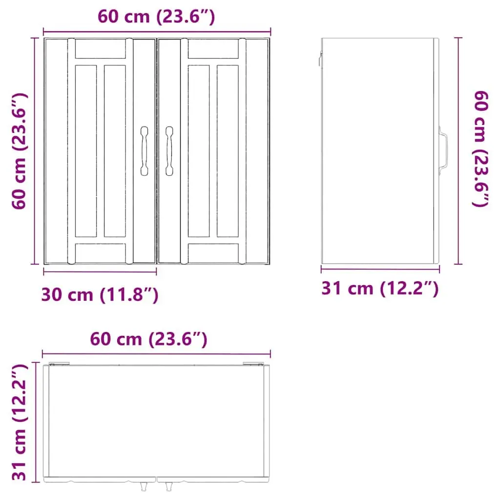 Kitchen Wall Cabinet White Engineered Wood Glass Door Wall-Mounted Storage