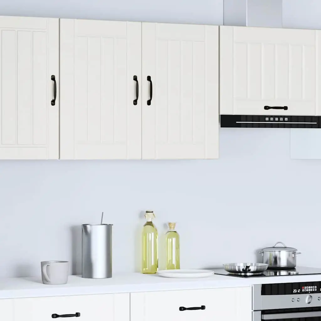 Wall-Mounted Kitchen Cabinet White Engineered Wood Glass Door Organiser