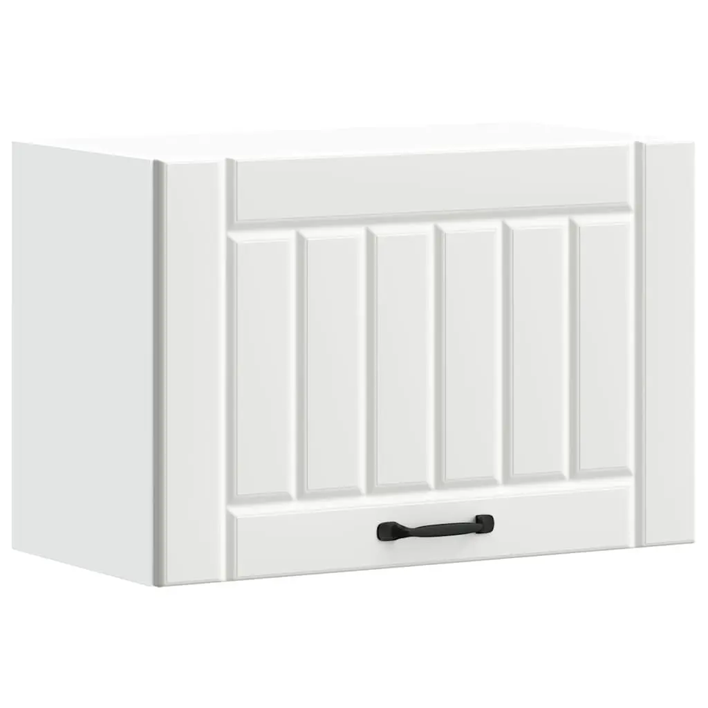 Kitchen Cabinet White Engineered Wood Wall-Mounted Glass Door Storage Organiser