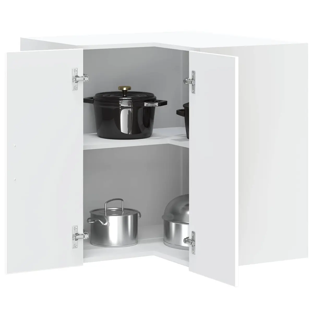 Kitchen Corner Cabinet White Engineered Wood Wall-mounted Storage Organizer