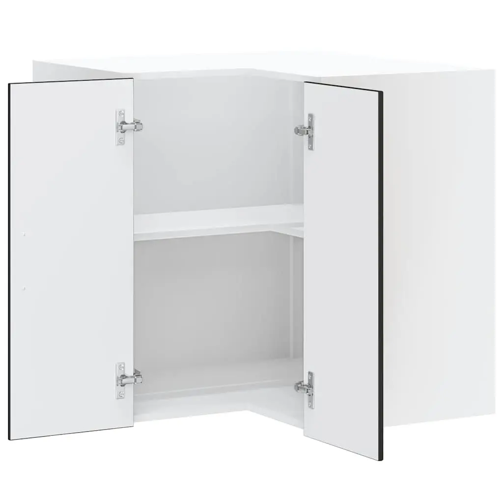 Kitchen Wall Corner Cabinet Black Engineered Wood Storage Cupboard Organiser