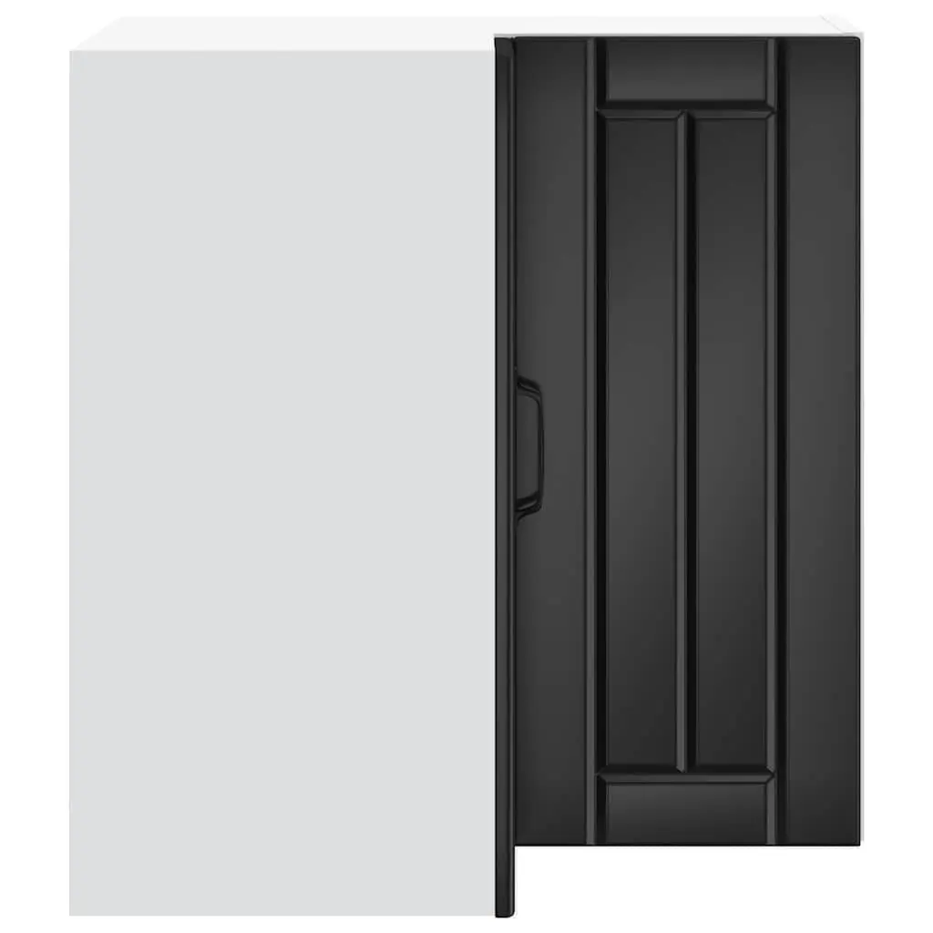 Kitchen Wall Corner Cabinet Black Engineered Wood Storage Cupboard Organiser
