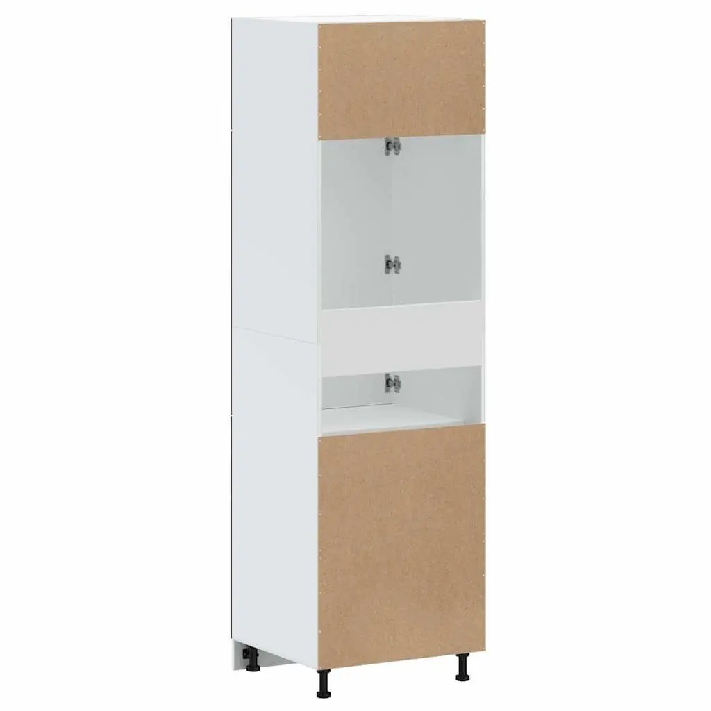 Kitchen Cabinet Black Engineered Wood Storage Cupboard with Adjustable Feet and Doors