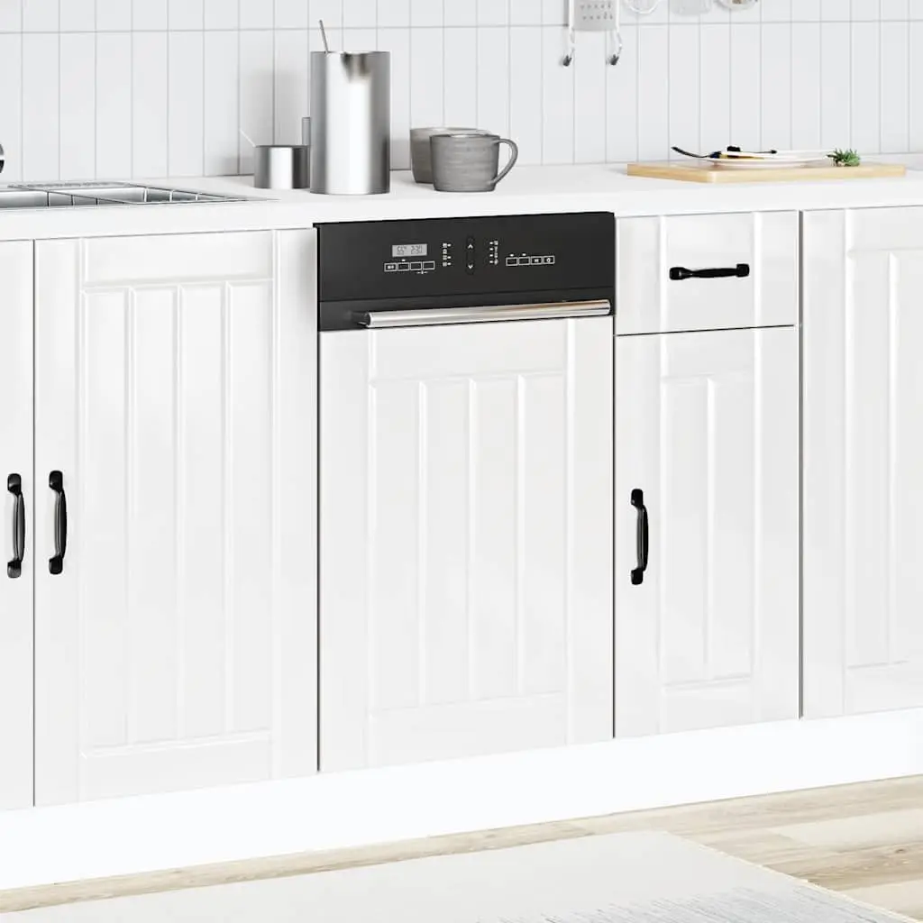 Dishwasher Front Cover Engineered Wood White High Gloss Kitchen Panel