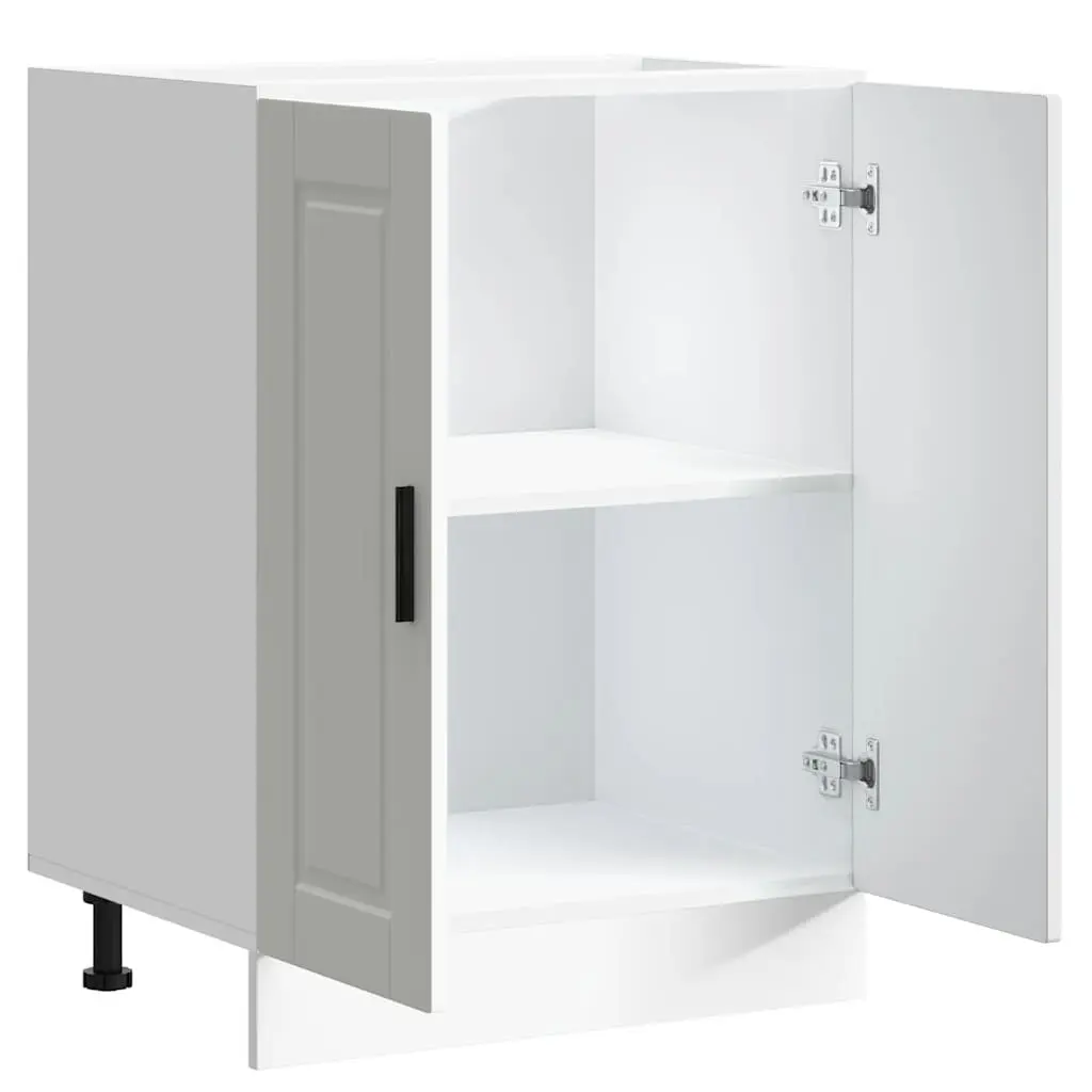 Kitchen Cabinet White Engineered Wood Storage Cupboard Adjustable Feet