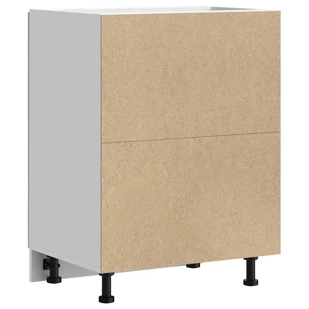 Kitchen Cabinet White Engineered Wood Storage Cupboard Adjustable Feet