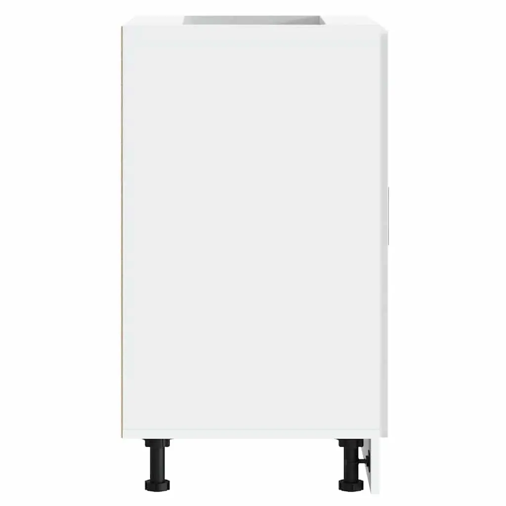 Kitchen Cabinet White Engineered Wood Storage Cupboard Adjustable Feet