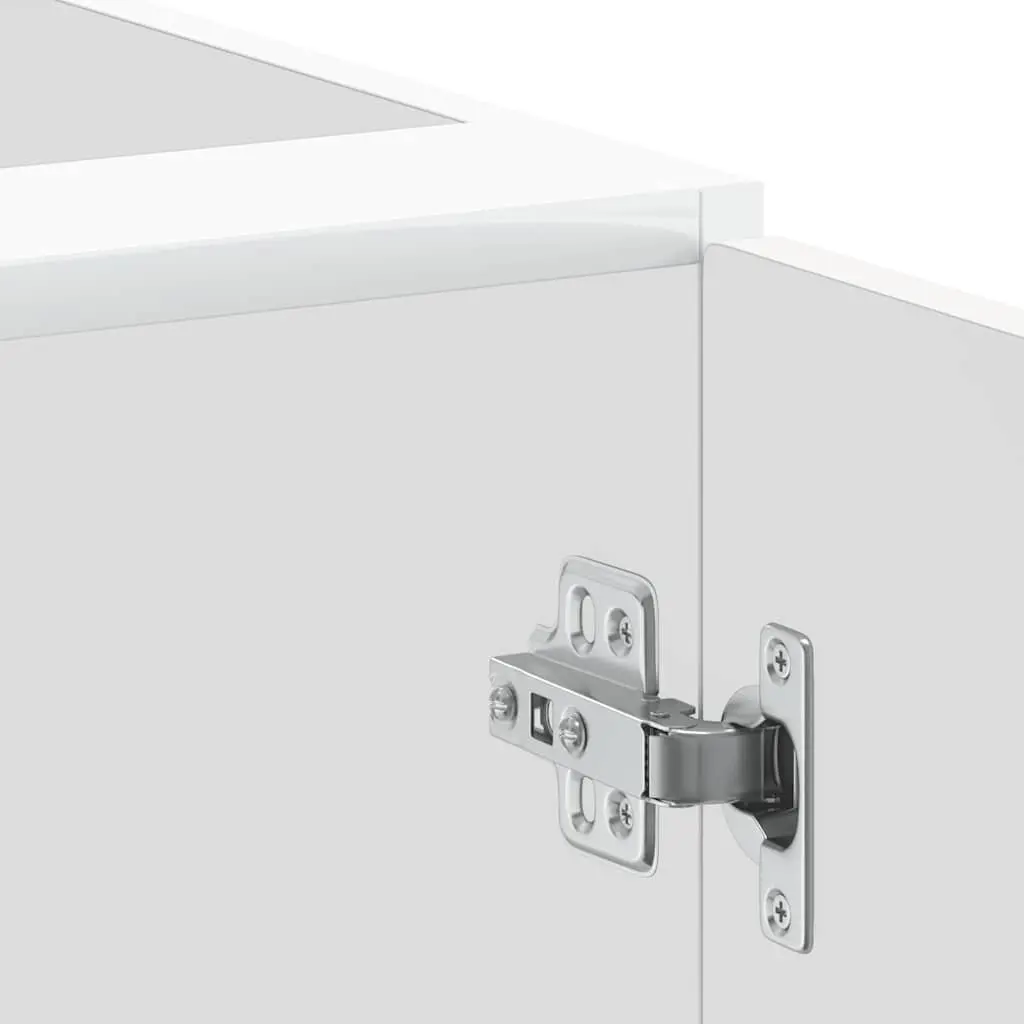Kitchen Cabinet White Engineered Wood Storage Cupboard Adjustable Feet