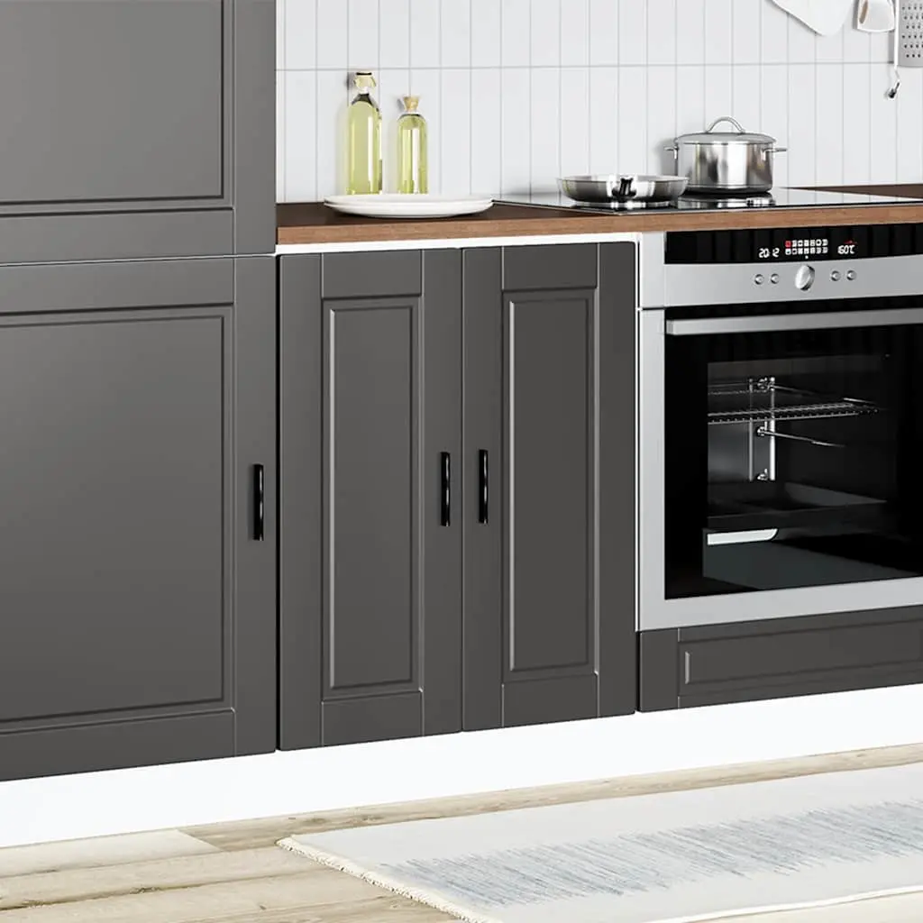 Kitchen Base Cabinet Black Engineered Wood Adjustable Feet