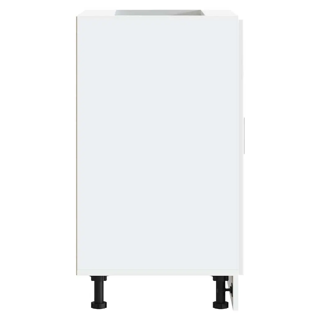 Kitchen Cabinet White Engineered Wood Adjustable Storage Cupboard Doors