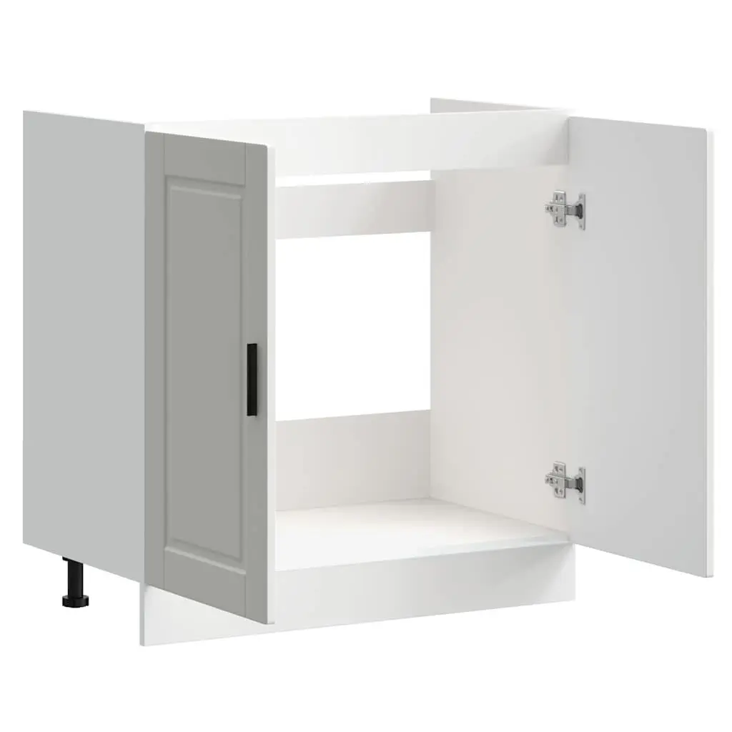 Sink Base Cabinet White Engineered Wood Kitchen Storage Adjustable Feet 80W x 46D x 81.5H cm