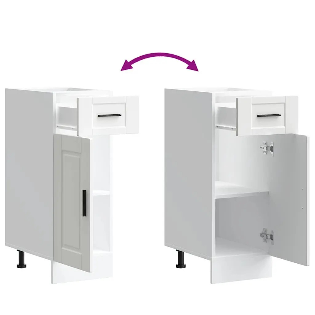 Kitchen Cabinet White Engineered Wood Adjustable Feet Storage Cupboard