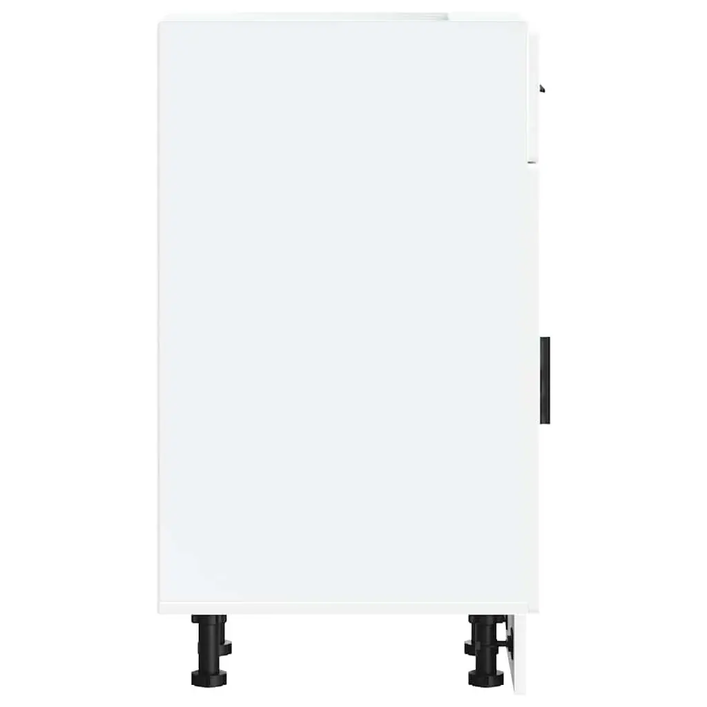 Kitchen Cabinet White Engineered Wood Adjustable Feet Storage Cupboard