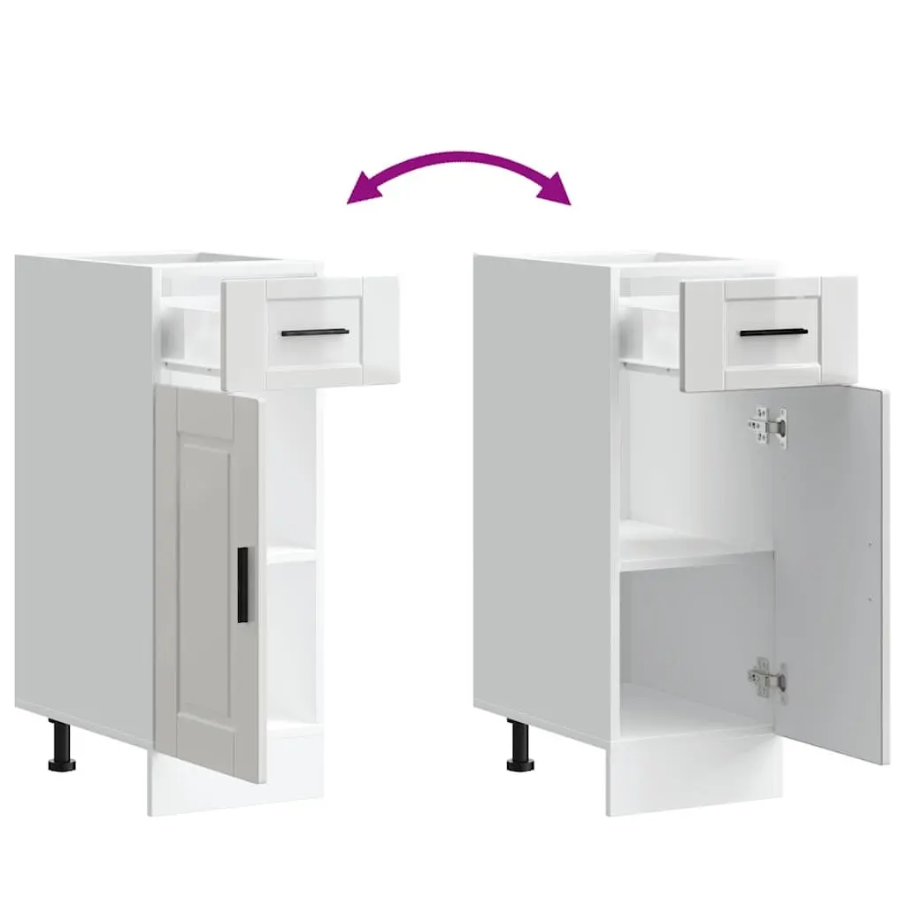 Engineered Wood Kitchen Cabinet White Gloss Adjustable Feet Ample Storage Space