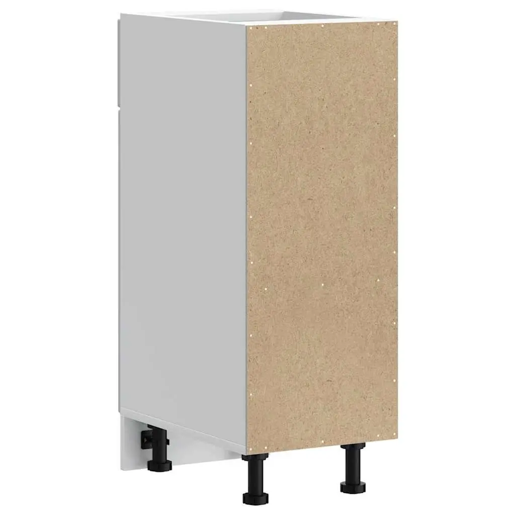 Engineered Wood Kitchen Cabinet White Gloss Adjustable Feet Ample Storage Space