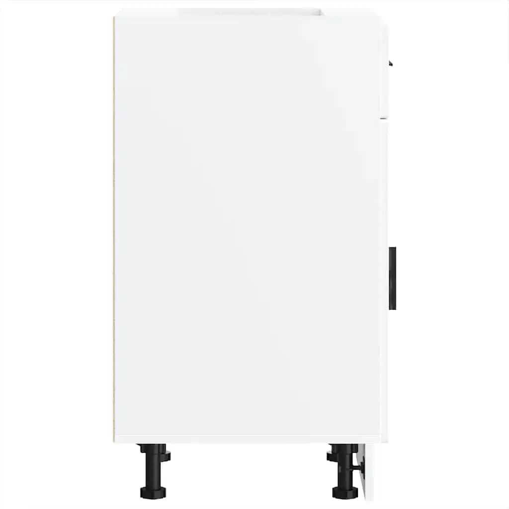 Kitchen Cabinet White Engineered Wood Adjustable Feet Storage Cupboard