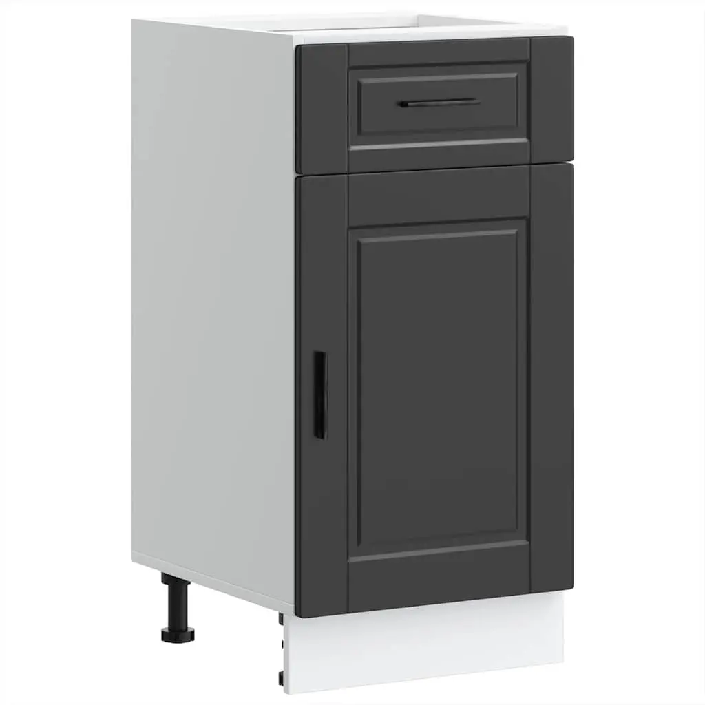 Kitchen Cabinet Black Engineered Wood Storage Organiser Unit