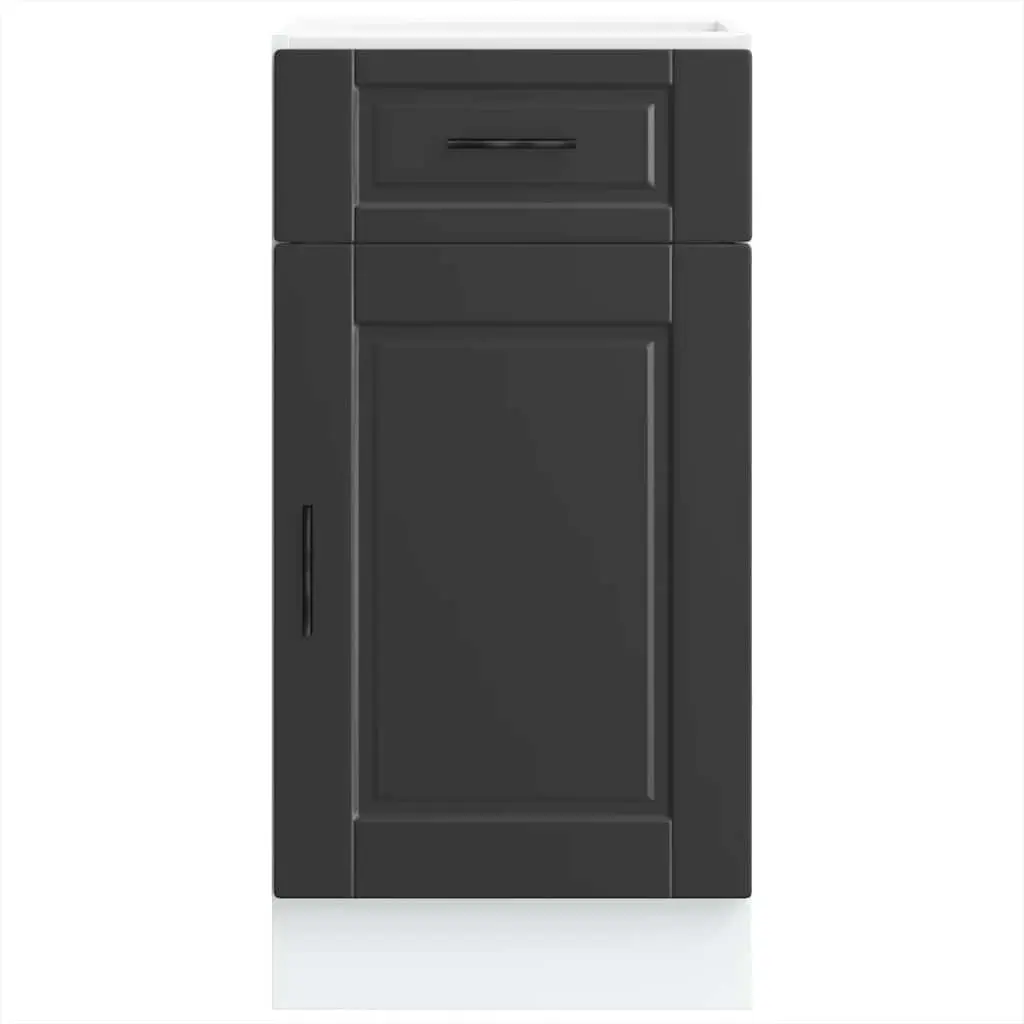 Kitchen Cabinet Black Engineered Wood Storage Organiser Unit