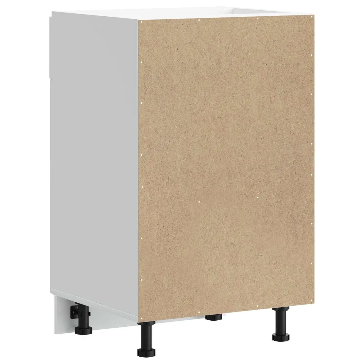 White Kitchen Storage Cupboard Base Cabinet Engineered Wood with Doors Adjustable Feet