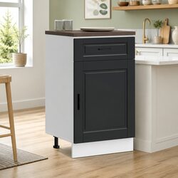 Black Engineered Wood Storage Cabinet