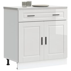 Compact White High Gloss Cabinet for Kitchen Storage