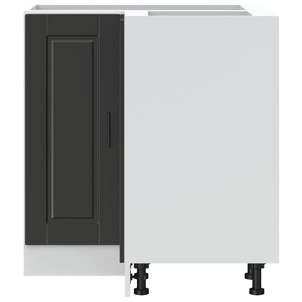 Kitchen Corner Base Cabinet Black Engineered Wood Adjustable Storage Unit