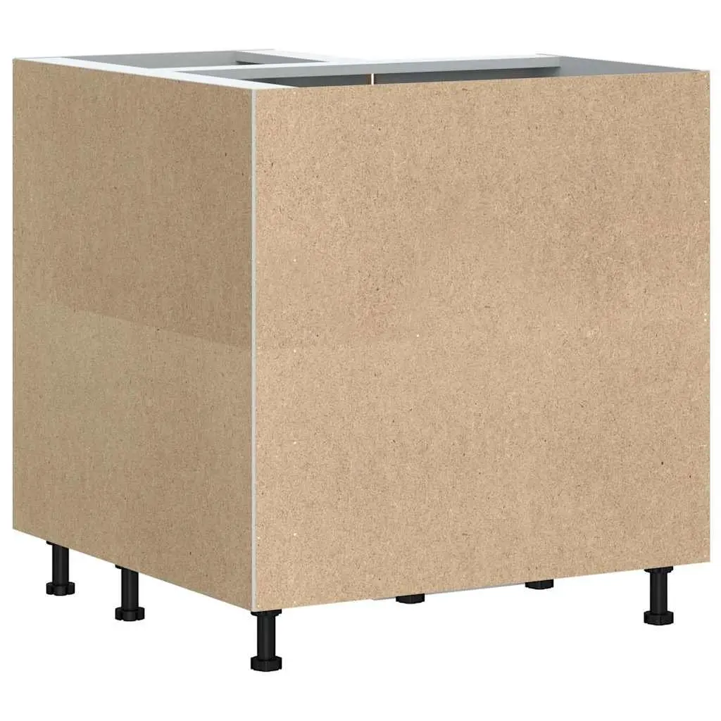 Kitchen Corner Base Cabinet Black Engineered Wood Adjustable Storage Unit