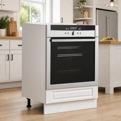 White Engineered Wood Oven Cabinet - Compact and Efficient
