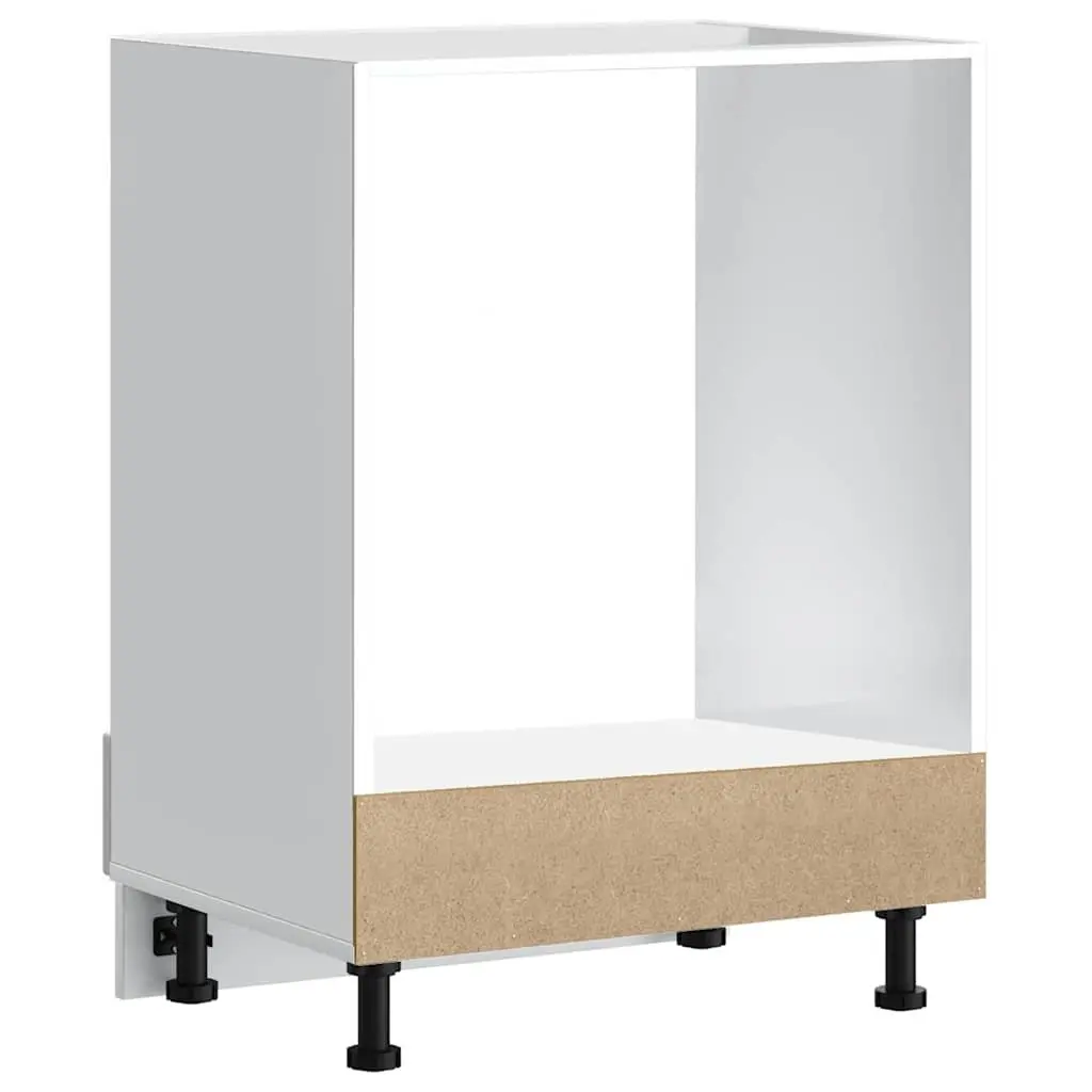 Oven Cabinet White Engineered Wood Kitchen Storage Unit with Large Compartment