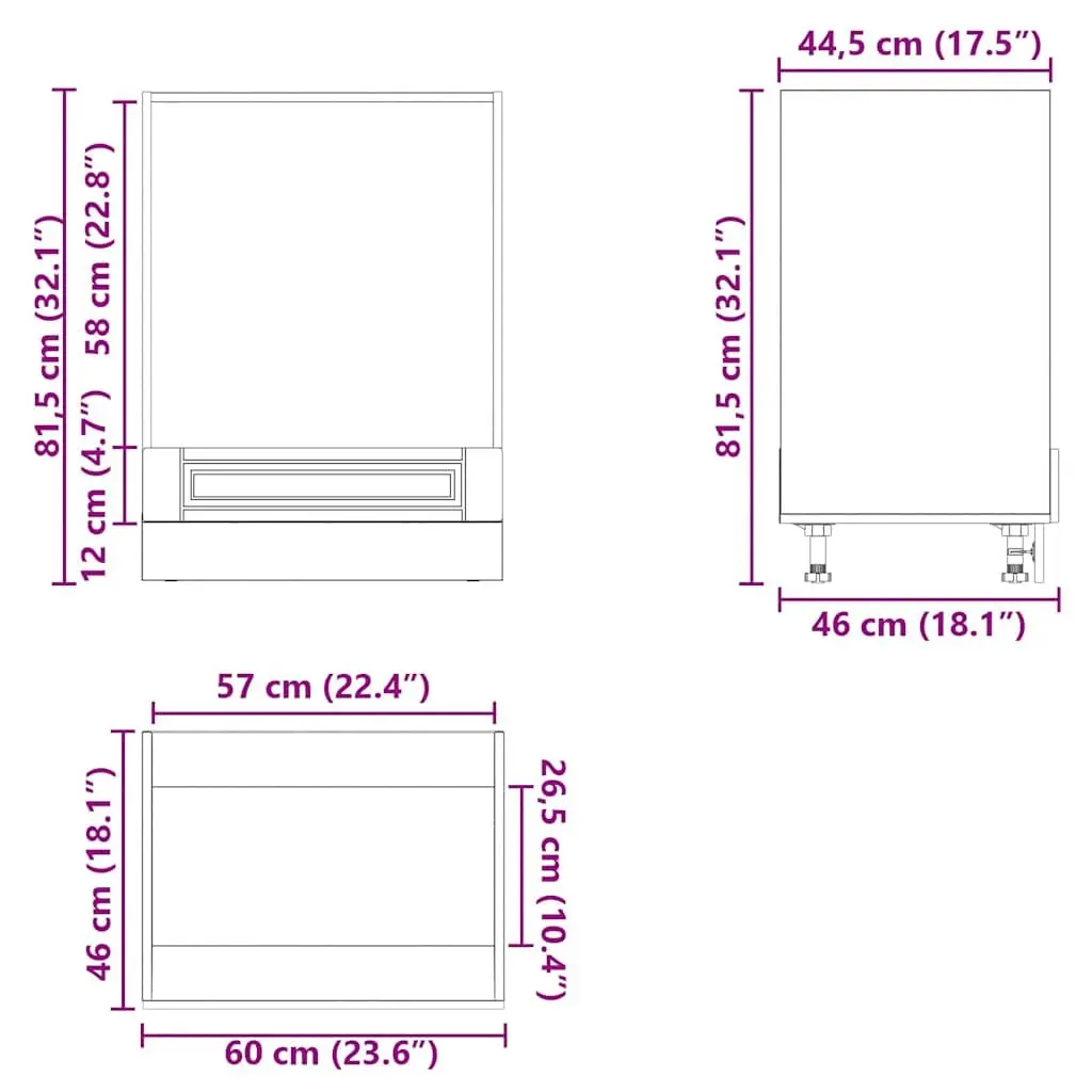 Oven Cabinet White Engineered Wood Kitchen Storage Unit with Large Compartment