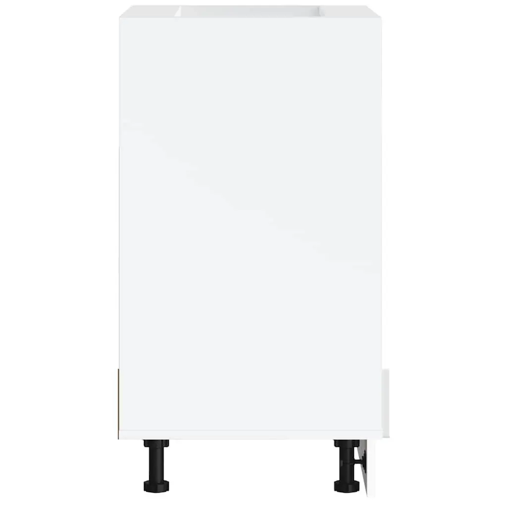 Oven Cabinet White High Gloss Engineered Wood Compact Kitchen Storage Unit