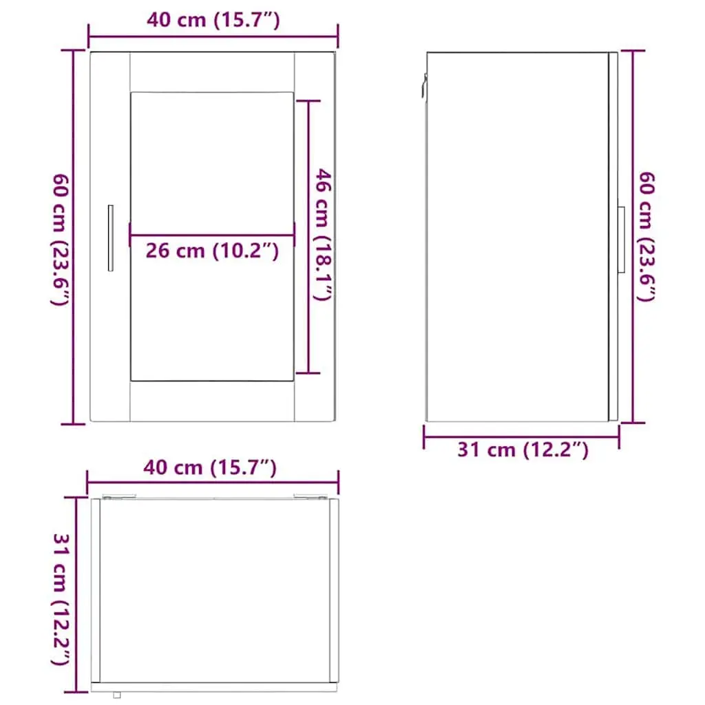 Kitchen Cabinet Black Wall-Mounted Glass Door Organiser