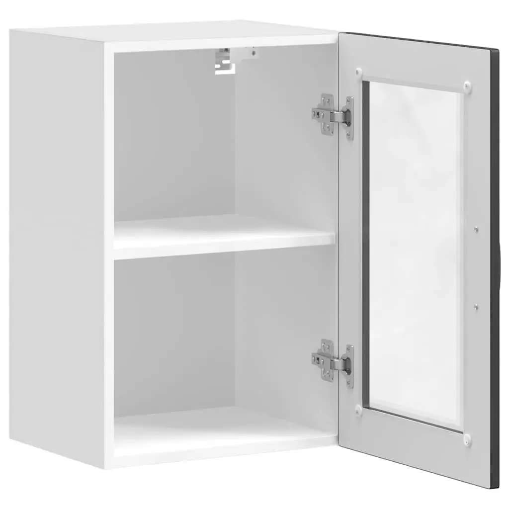 Kitchen Cabinet Black Wall-Mounted Glass Door Organiser
