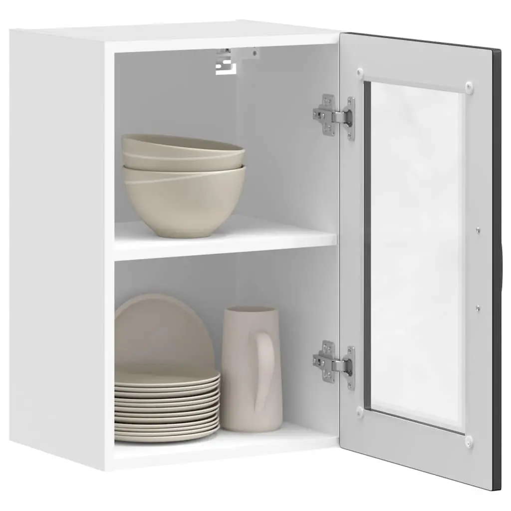 Kitchen Cabinet Black Wall-Mounted Glass Door Organiser