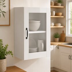 Concise Kitchen Wall Cabinet with Glass Door for Storage