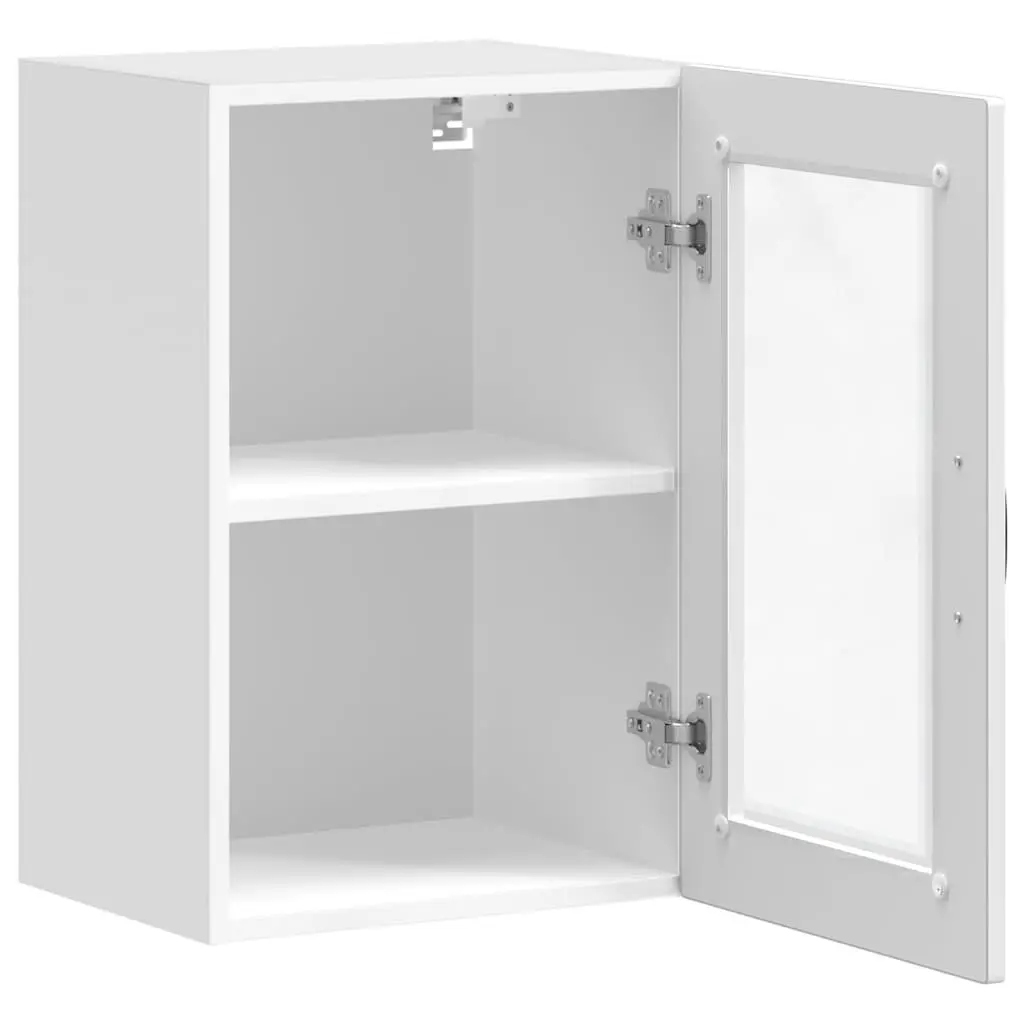 Kitchen Cabinet White High Gloss Wall Mounted Glass Door Storage