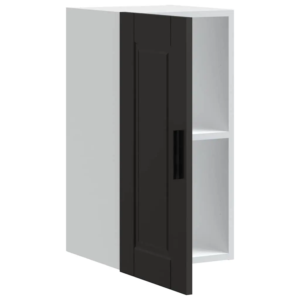 Kitchen Cabinet Black Wall-mounted Engineered Wood Storage Unit