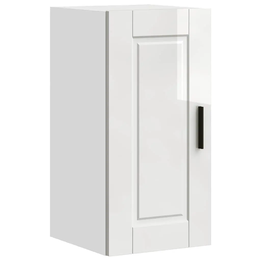Kitchen Cabinet White High Gloss Wall-mounted Engineered Wood Storage Cupboard Door