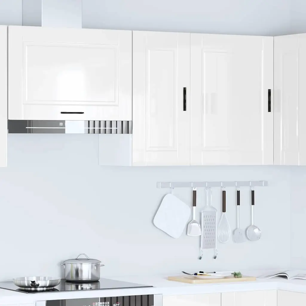 Kitchen Cabinet White High Gloss Wall-mounted Engineered Wood Storage Cupboard Door
