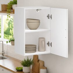 Kitchen Wall Cabinet White Engineered Wood Storage Cupboard Mounted Organiser