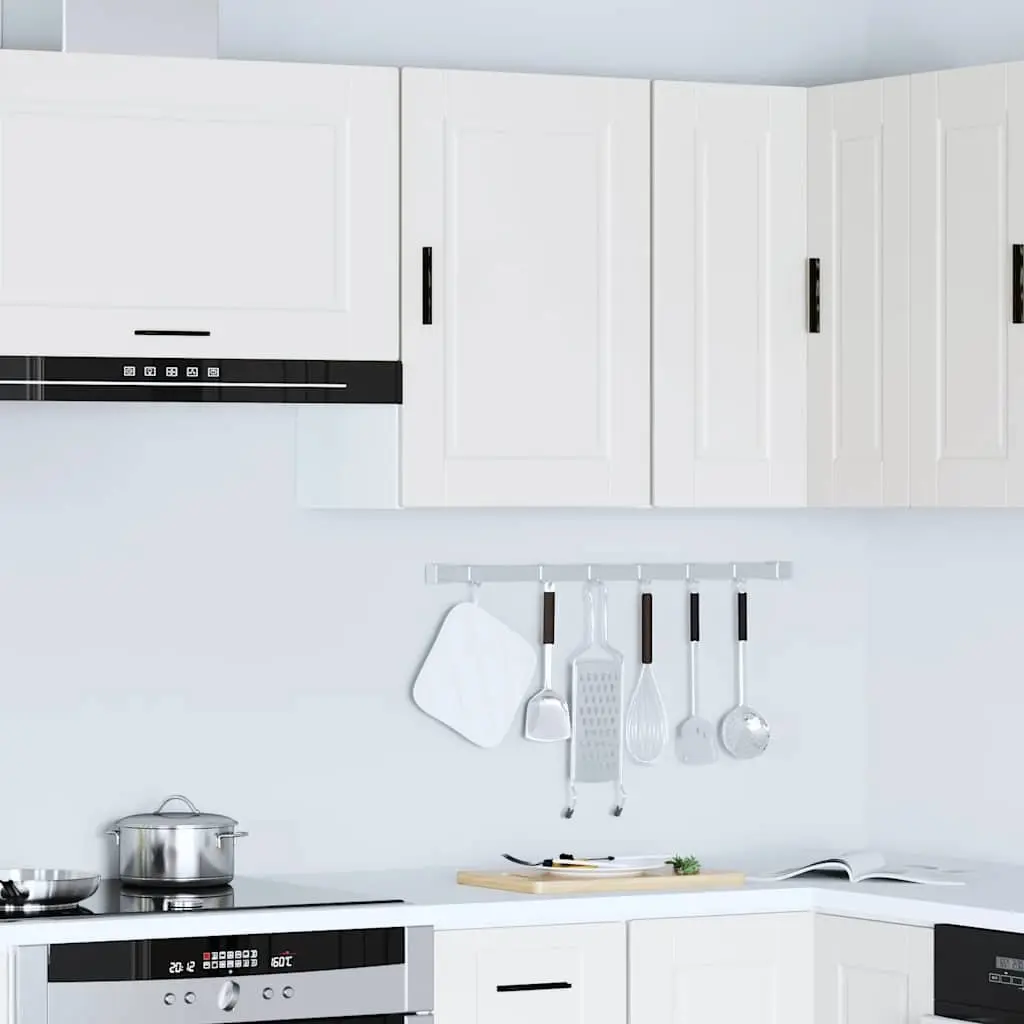 White Wall-Mounted Kitchen Cabinet Storage Cupboard Engineered Wood Organiser
