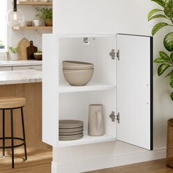 Black Engineered Wood Wall Cabinet