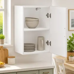 Compact White Wall-Mounted Kitchen Cabinet