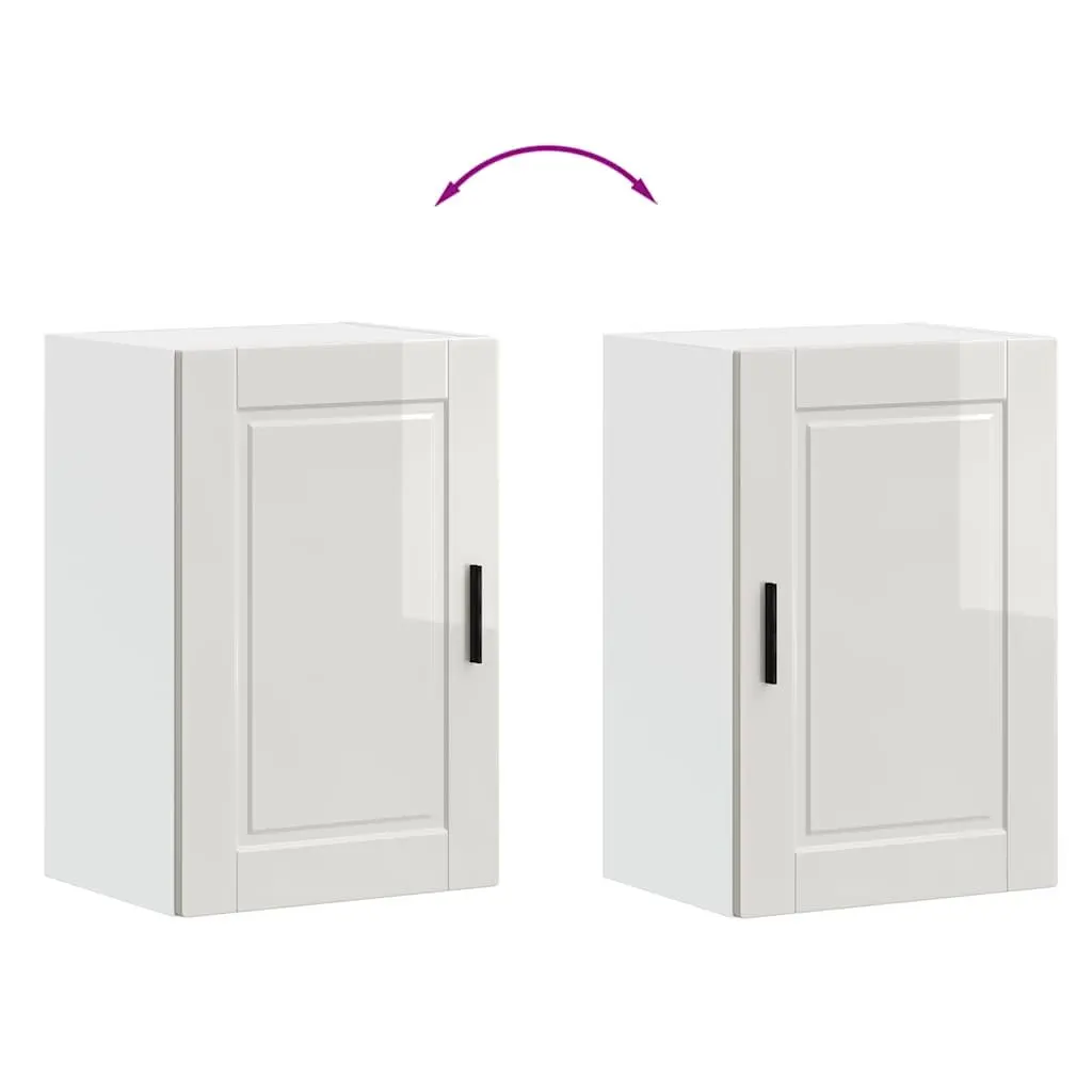 Kitchen Wall Cabinet White High Gloss Storage Mounted Cupboard Engineered Wood