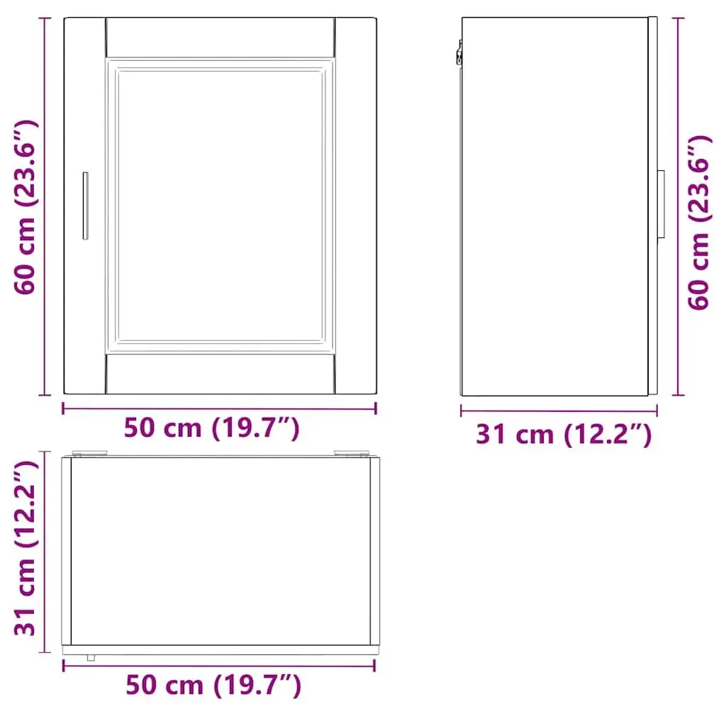 Kitchen Cabinet White Wall-mounted Engineered Wood Storage Cupboard
